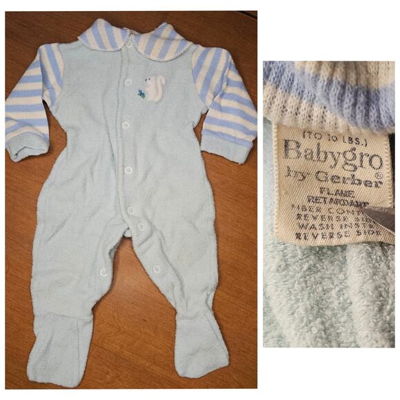 Vintage Baby Sleepers 2 Gerber Babygro Small up to 10lbs (705) - Picture 2 of 8